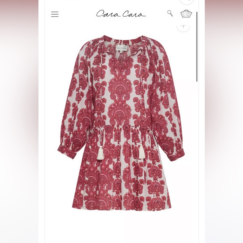 Cara Cara Berry Kavita Floral Long Sleeve Dress NWT